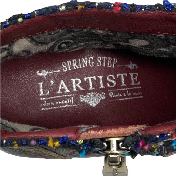 Spring Step L'Artiste Nancies Black Multi Mid Calf Boots - Size 7.5 multi color - Picture 9 of 11
